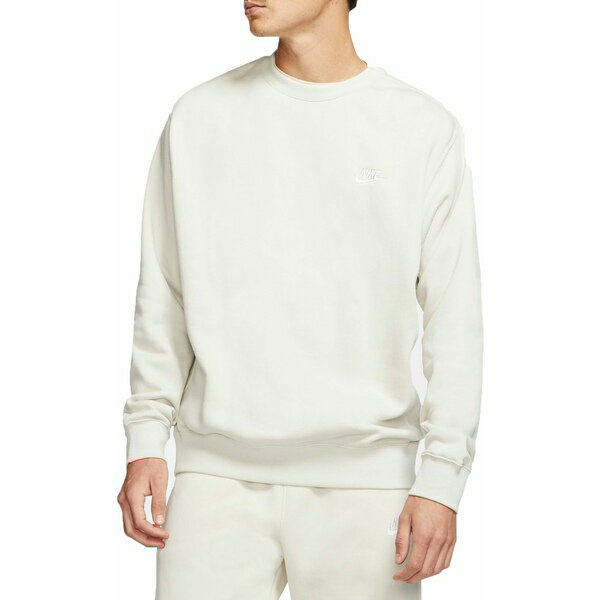 ʥ  ѡåȥ  Nike Men's Sportswear Club Fleece Crewneck Sweatshirt Light Bone/White