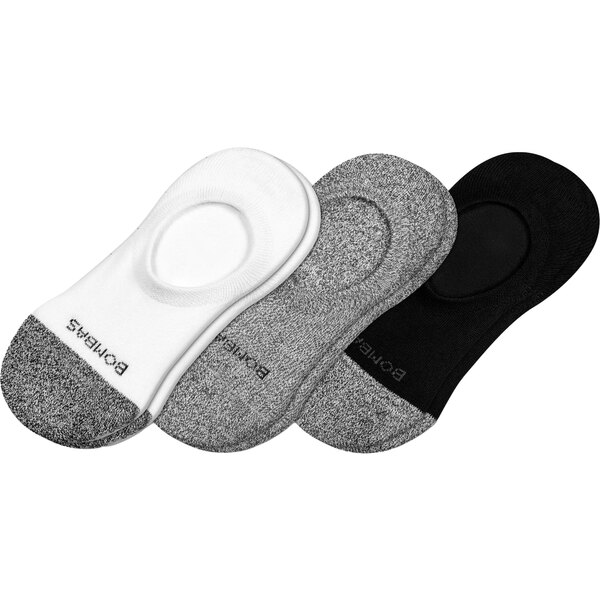 {oX fB[X C A_[EFA Bombas Men's Cushioned No Show Socks - 3 Pack Black/White/Charcoal