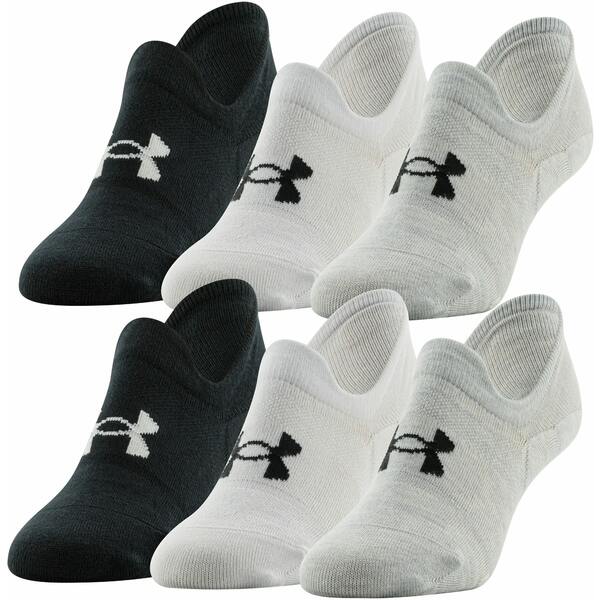 A_[A[}[ Y C A_[EFA Under Armour Men's Essential Ultra Low Tab Socks - 6 Pack Grey/White/Black