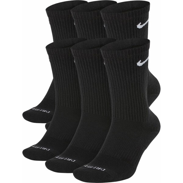 ナイキ メンズ 靴下 アンダーウェア Nike Dri-FIT Everyday Plus Cushioned Training Crew Socks - 6 Pack Black