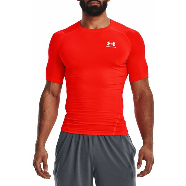 ޡ   ȥåץ Under Armour Men's HeatGear Compression T-Shirt Bolt Red/White