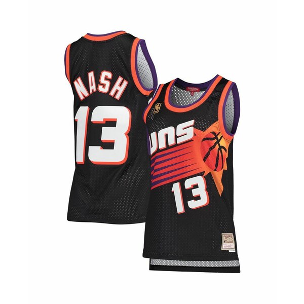 ミッチェル&ネス レディース カットソー トップス Women's Steve Nash Black Phoenix Suns Hardwood Cl..