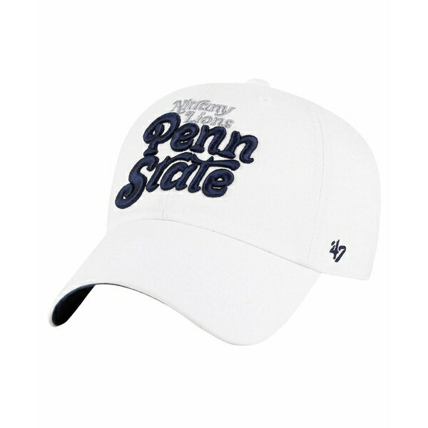 47ブランド レディース 帽子 アクセサリー Women's White Penn State Nittany Lions Pensacola Clean Up Adjustable Hat White