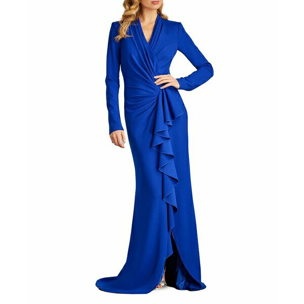 タダシショージ レディース ワンピース トップス Markum Long-Sleeve Flounce Gown Mystc