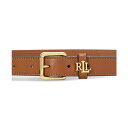 ラルフローレン レディース ベルト アクセサリー Logo-Keeper Leather Skinny Belt Lauren Tan
