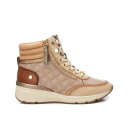 キシタイ レディース スニーカー シューズ Carmela Collection Leather Sneaker Booties By Xti Beige