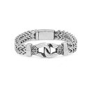 スティールタイム メンズ ブレスレット・バングル・アンクレット アクセサリー Double Row Wheat Chain Accent Buckle Brac...