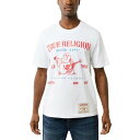 トゥルーレリジョン メンズ シャツ トップス Men's World Tour Logo Graphic T-Shirt Optic White(4)