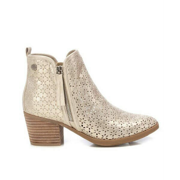 キシタイ レディース ブーツ シューズ Refresh Women's Fashion Booties with Side Zipper by Xti Gold