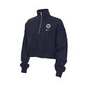 ナイキ レディース カットソー トップス Women's Navy Team USA Phoenix Cropped Half-Zip Jacket Navy