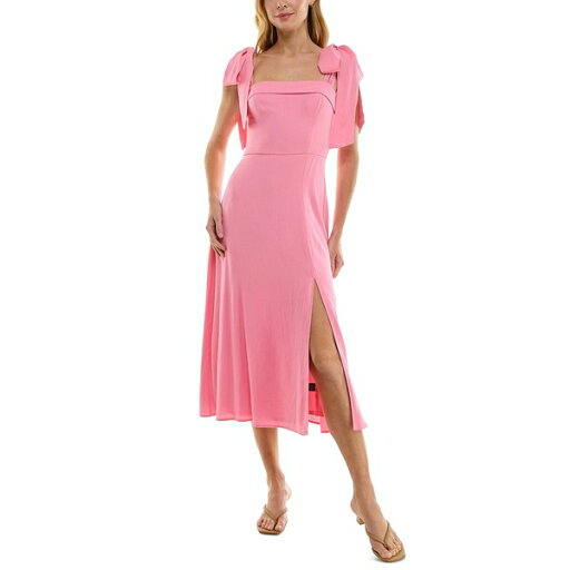トリッキ レディース ワンピース トップス Juniors' Tie-Shoulder Midi Dress Begoniapnk トリッキ レディース ワンピース トップス Juniors' Tie-Shoulder Midi Dress Begoniapnk