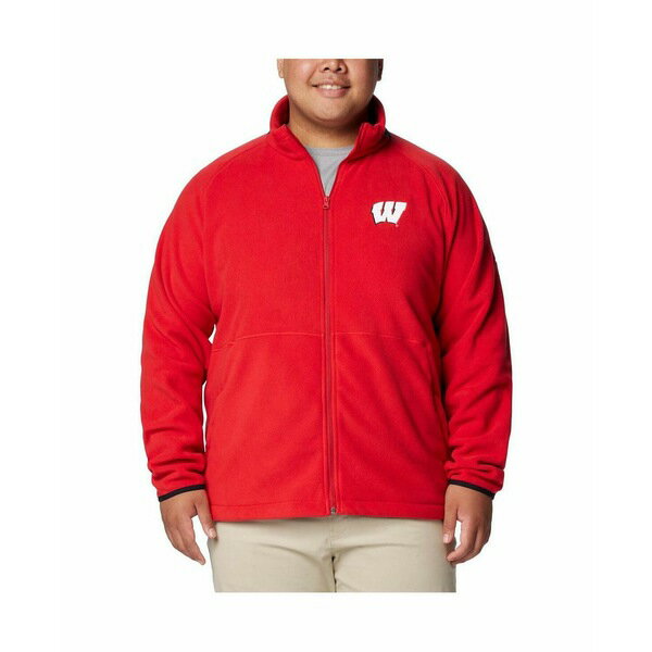 コロンビア メンズ ジャケット&ブルゾン アウター Men's Red Wisconsin Badgers Flanker IV Fleece Raglan Full-Zip Jacket Red