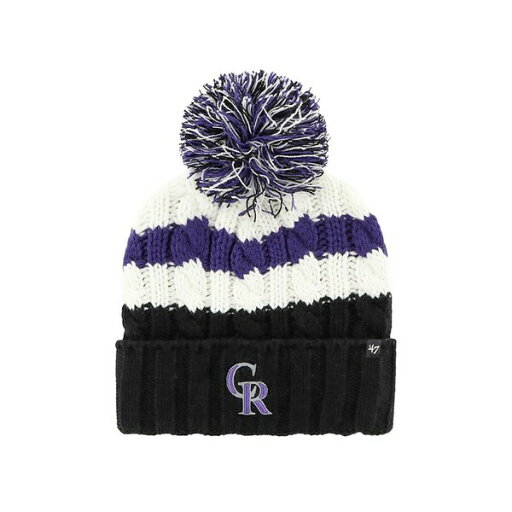 47ブランド レディース 帽子 アクセサリー Women's White/Black Colorado Rockies Ashfield Cuffed with Pom Knit Hat White, Black 47ブランド レディース 帽子 アクセサリー Women's White/Black Colorado Rockies Ashfield Cuffed with Pom Knit Hat White, Black