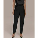 ダナ キャラン ニューヨーク レディース カジュアルパンツ ボトムス Women's Pleated Straight-Leg Pants Black(4)