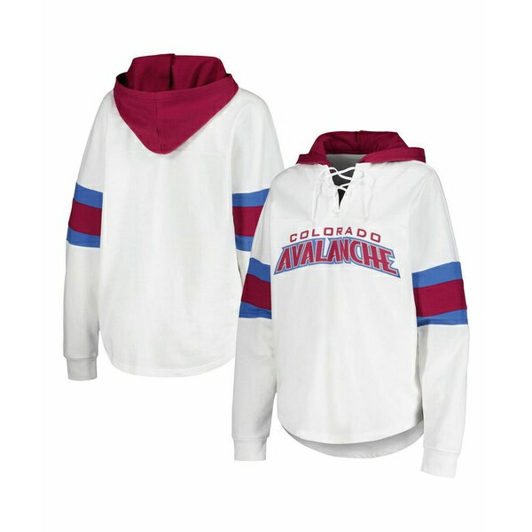 カールバンクス レディース Tシャツ トップス Women's White, Burgundy Colorado Avalanche Goal Zone ..