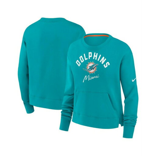 ナイキ レディース カットソー トップス Women's Aqua Miami Dolphins High Hip Fleece Pullover Sweatshirt Aqua, Orange ナイキ レディース カットソー トップス Women's Aqua Miami Dolphins High Hip Fleece Pullover Sweatshirt Aqua, Orange