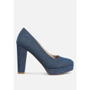 ロンンドンラグ レディース ヒール シューズ Kostur Denim Block Heel Pumps Blue(4)