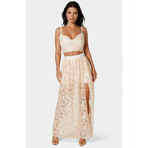ベベ レディース ワンピース トップス Women's 2 Piece Embroidery Gown Nude ベベ レディース ワンピース トップス Women's 2 Piece Embroidery Gown Nude