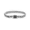 デヴァタ レディース ブレスレット・バングル・アンクレット アクセサリー Black Spinel & Sterling Silver Paddy Oval 7mm Chain Bracelet, Large 8.0 in Silver(4)