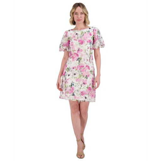 ジェシカハワード レディース ワンピース トップス Petite Floral-Print Bubble-Sleeve Dress Fuchsia Multi ジェシカハワード レディース ワンピース トップス Petite Floral-Print Bubble-Sleeve Dress Fuchsia Multi