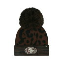 47ブランド レディース 帽子 アクセサリー Women's Brown San Francisco 49ers Cacao Cuffed Knit Hat with Pom Brown(4)