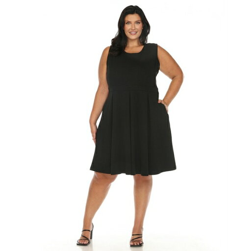 ホワイトマーク レディース ワンピース トップス Plus Size Fit and Flare Dress Black ホワイトマーク レディース ワンピース トップス Plus Size Fit and Flare Dress Black