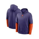 ナイキ メンズ パーカー・スウェットシャツ アウター Men's Purple/Orange Clemson Tigers 2024 Sideline Club Pullover Hoodie Purple, Orange(4)
