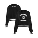 プロスタンダード レディース カットソー トップス Women's Black Ohio State Buckeyes Cultivated-Pearl Cropped Pullover Sweatshirt Black(4)