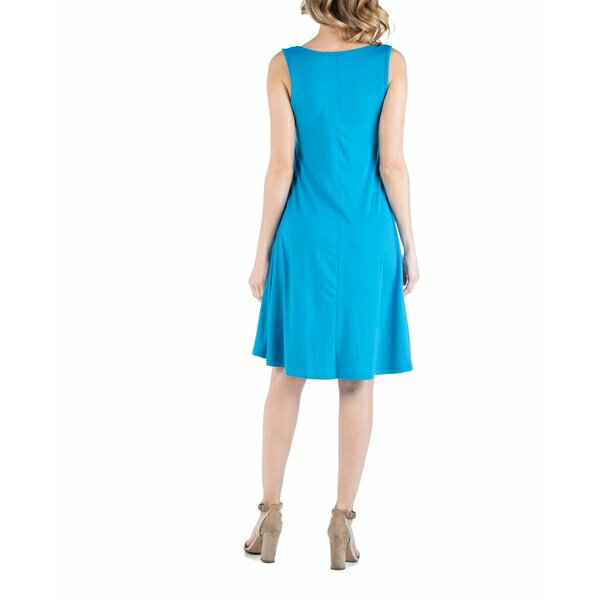 24セブンコンフォート レディース ワンピース トップス A Line Slim Fit and Flare Maternity Dress Turquoise