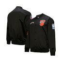 ミッチェル&ネス メンズ ジャケット&ブルゾン アウター Men's Black New York Knicks Hardwood Classics Blackout Collection Satin Full-Zip Jacket Black