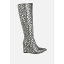 ロンンドンラグ レディース ブーツ シューズ Bar Zone Tear Shaped Faux Leather Boots Black