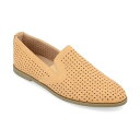 ジャーニーコレクション レディース スリッポン・ローファー シューズ Women's Lucie Perforated Slip On Loafers Tan