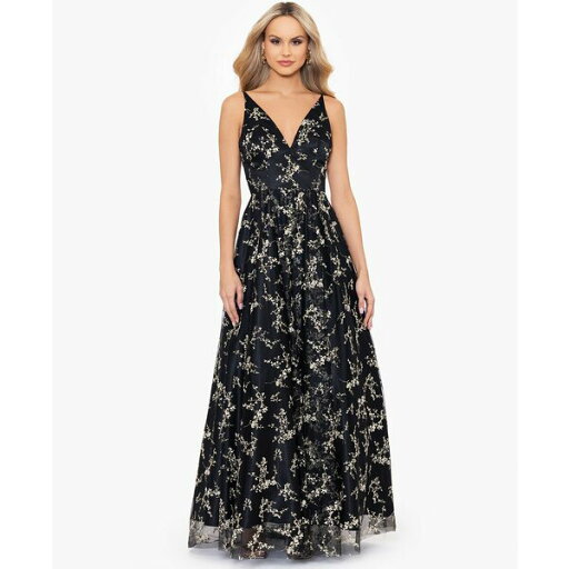 ブロンディナイト レディース ワンピース トップス Juniors' Glittered Lace-Up Gown Black/gold ブロンディナイト レディース ワンピース トップス Juniors' Glittered Lace-Up Gown Black/gold