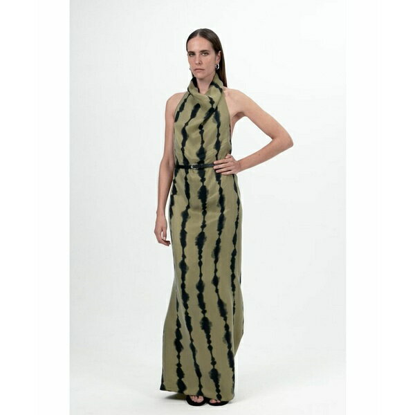ノクチューン レディース ワンピース トップス Women's Belt Detailed Printed Maxi Dress Multi-colored