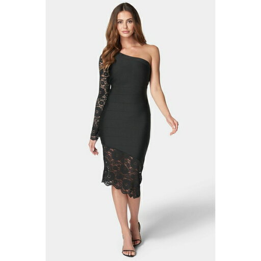 ベベ レディース ワンピース トップス Women's One Shoulder Lace Bandage Dress Black ベベ レディース ワンピース トップス Women's One Shoulder Lace Bandage Dress Black