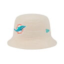 ニューエラ レディース 帽子 アクセサリー Women's Cream Miami Dolphins Cozy Sherpa Bucket Hat Cream