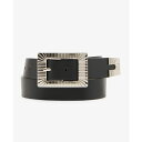 スティーブ マデン レディース ベルト アクセサリー Women's Ridge-Pattern Faux-Leather Belt Black
