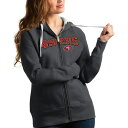 アンティグア レディース パーカー・スウェットシャツ アウター San Francisco 49ers Antigua Women's Wordmark Victory FullZip Hoodie Charcoal