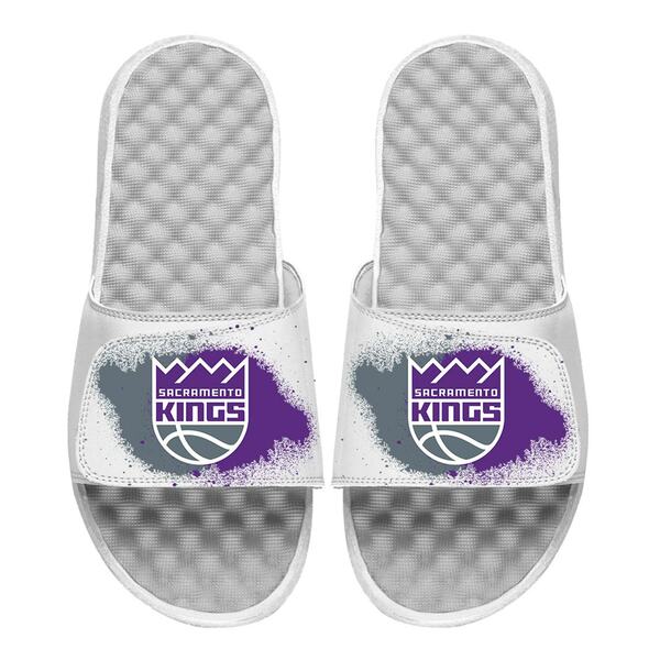 アイスライド メンズ サンダル シューズ Sacramento Kings ISlide Spray Paint Slide Sandals White