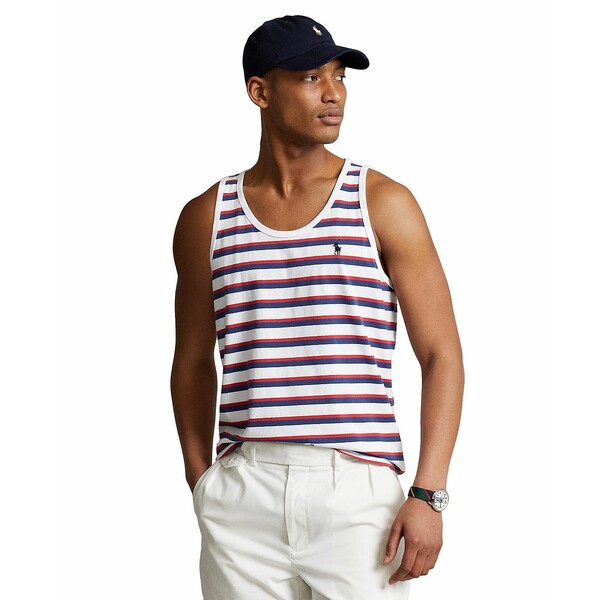 ラルフローレン メンズ Tシャツ トップス Men's Washed Striped Jersey Tank Top White Multi