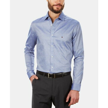 トミー ヒルフィガー メンズ シャツ トップス Men's Slim-Fit Stretch Solid Dress Shirt, Online Exclusive Created for Macy's Navy