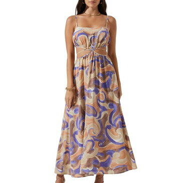 アストール レディース ワンピース トップス Women's Sanger Cutout Maxi Dress Purple Peach Swirl