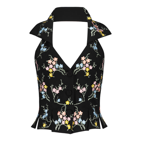 モスキーノ レディース カットソー トップス Floral Embroidery Top black