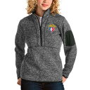 アンティグア レディース ジャケット＆ブルゾン アウター Cleveland Cavaliers Antigua Women's NBA 75th Anniversary Fortune QuarterZip Pullover Jacket Heathered Charcoal