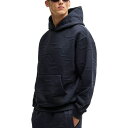 ヒューゴボス メンズ パーカー・スウェットシャツ アウター Men's Hexagonal Quilting Relaxed-Fit Hoodie Dark Blue(4)