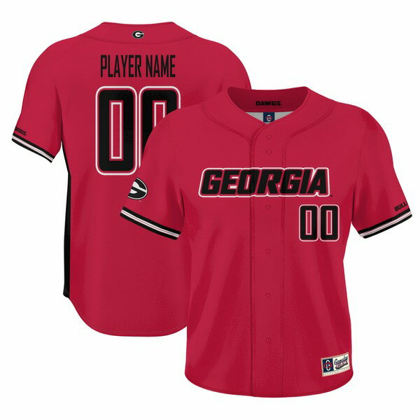 ゲームデイグレーツ メンズ ユニフォーム トップス Georgia Bulldogs GameDay Greats NIL PickAPlayer Lightweight Baseball Jersey Red