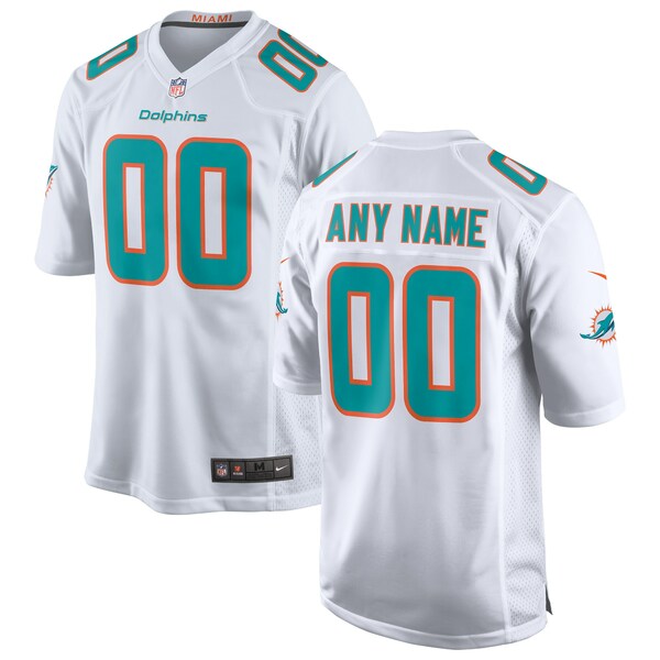 ナイキ メンズ ユニフォーム トップス Miami Dolphins Nike Custom Game Jersey White