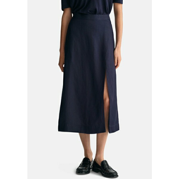 楽天astyガント レディース スカート ボトムス MIDI SKIRT - A-line skirt - evening blue