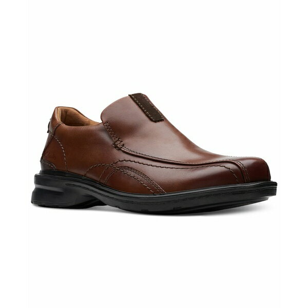 クラークス メンズ スリッポン・ローファー シューズ Men's Gessler Step Loafers Dark Tan Leather
