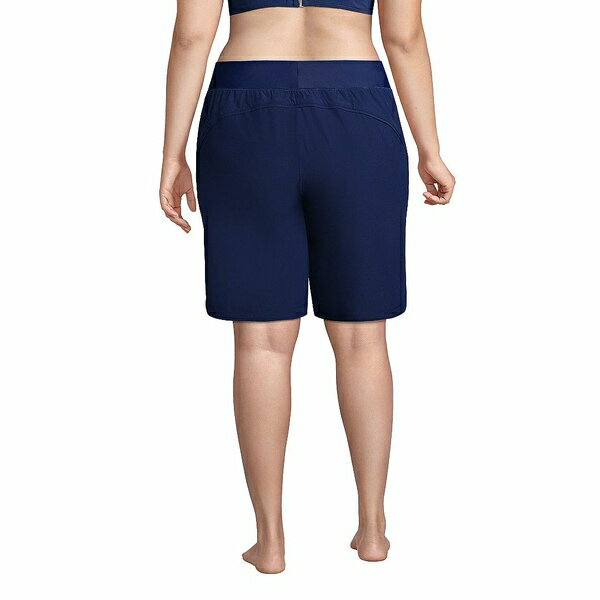 ランズエンド レディース カジュアルパンツ ボトムス Plus Size 9" Quick Dry Modest Board Shorts Swim Cover-up Shorts Deep sea navy